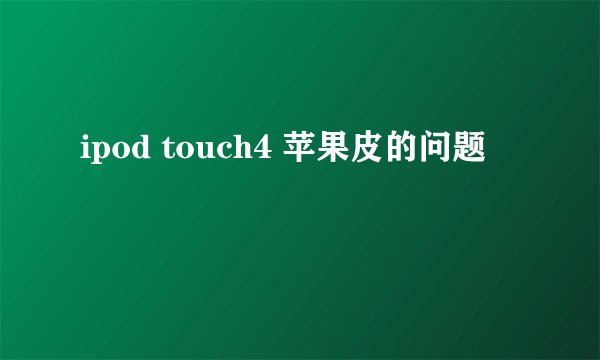 ipod touch4 苹果皮的问题