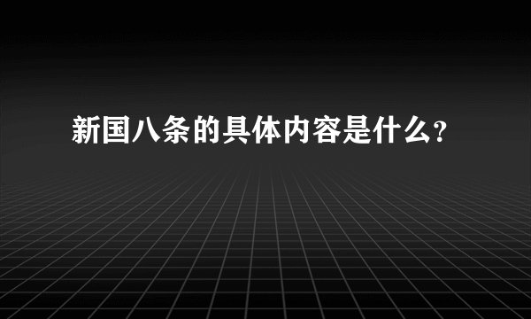 新国八条的具体内容是什么？