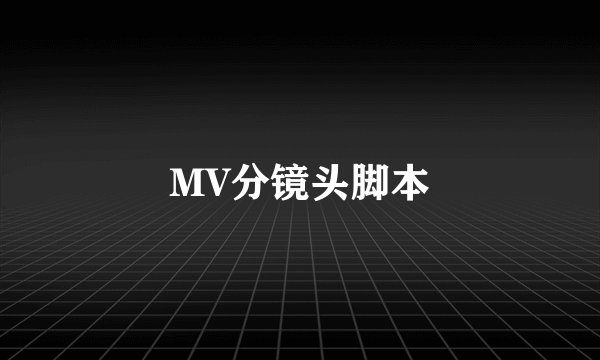 MV分镜头脚本