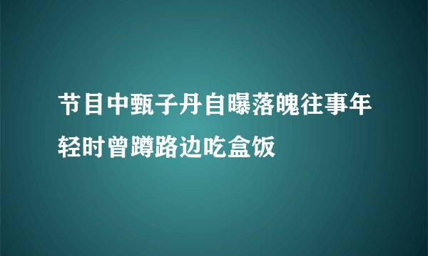 节目中甄子丹自曝落魄往事年轻时曾蹲路边吃盒饭