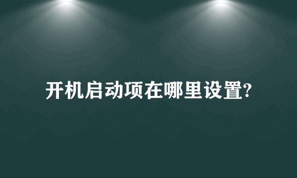 开机启动项在哪里设置?