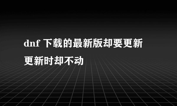 dnf 下载的最新版却要更新 更新时却不动