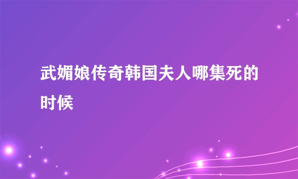 武媚娘传奇韩国夫人哪集死的时候