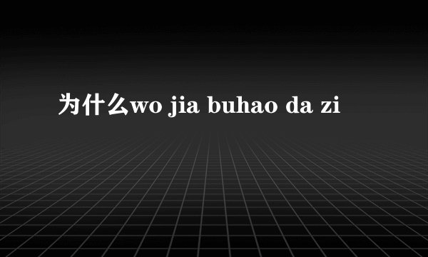 为什么wo jia buhao da zi