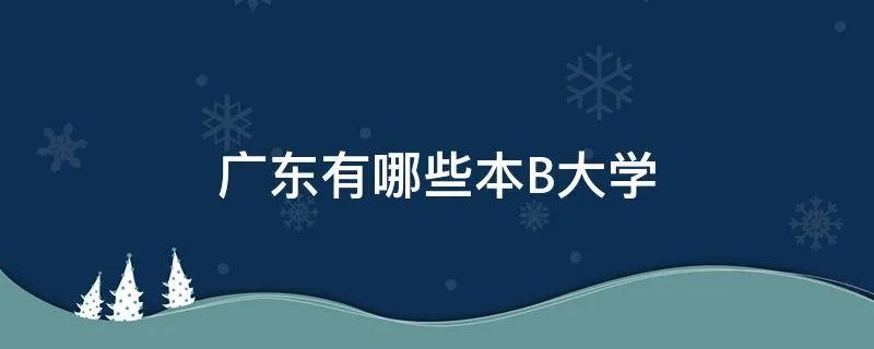 广东有哪些本B大学