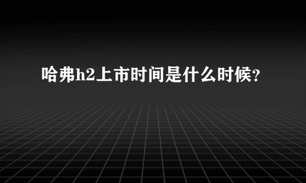 哈弗h2上市时间是什么时候？