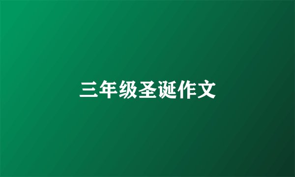 三年级圣诞作文