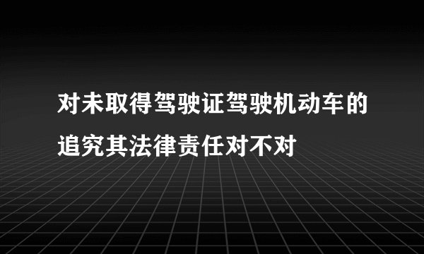 对未取得驾驶证驾驶机动车的追究其法律责任对不对