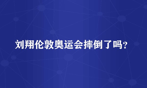 刘翔伦敦奥运会摔倒了吗?