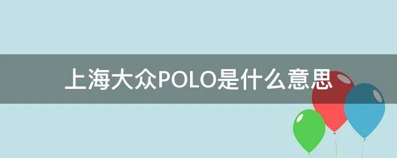 上海大众POLO是什么意思