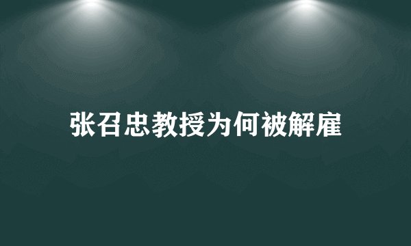 张召忠教授为何被解雇