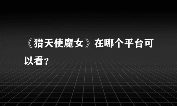 《猎天使魔女》在哪个平台可以看？