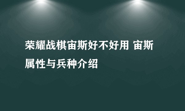 荣耀战棋宙斯好不好用 宙斯属性与兵种介绍
