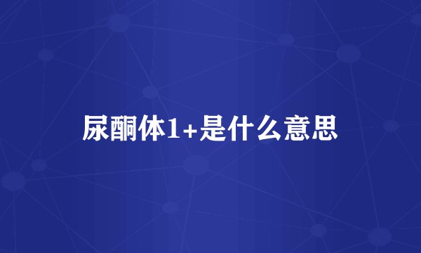 尿酮体1+是什么意思