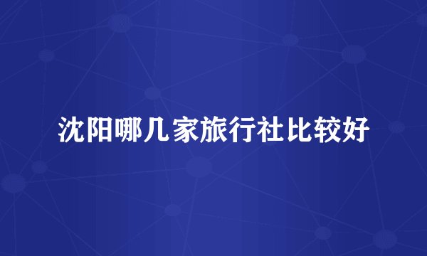 沈阳哪几家旅行社比较好