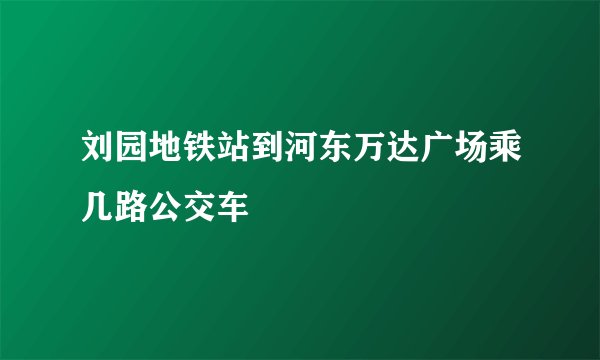 刘园地铁站到河东万达广场乘几路公交车