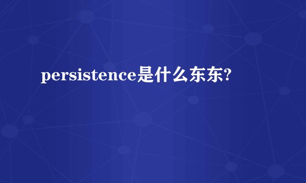 persistence是什么东东?