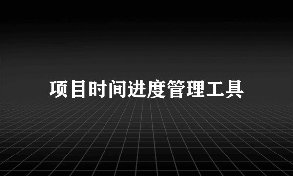 项目时间进度管理工具