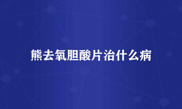 熊去氧胆酸片治什么病