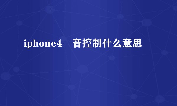 iphone4語音控制什么意思