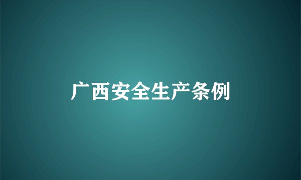 广西安全生产条例