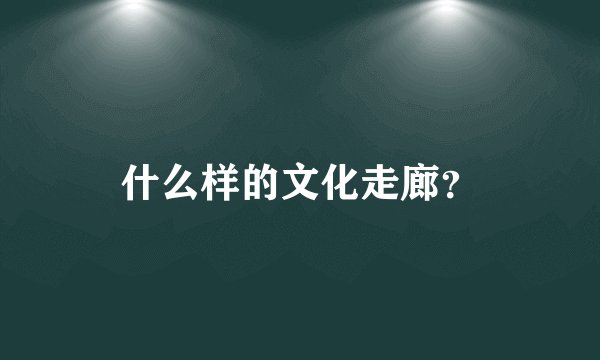 什么样的文化走廊？