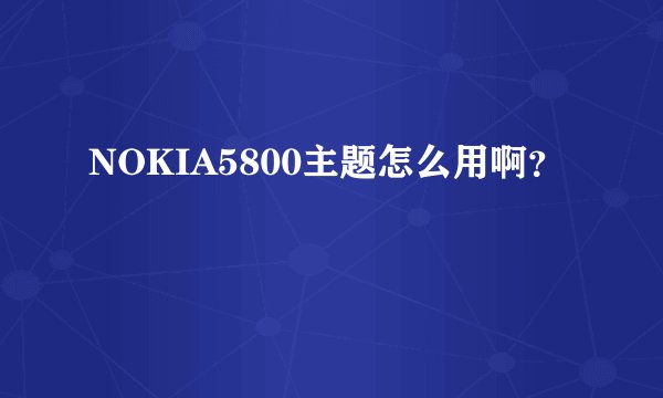 NOKIA5800主题怎么用啊？