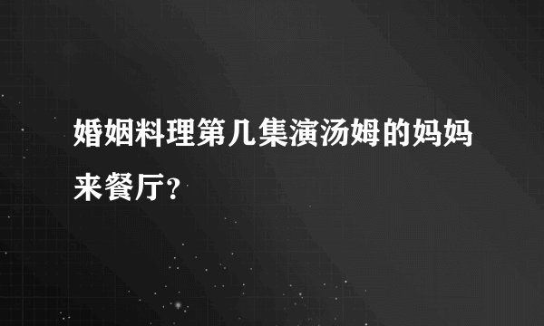 婚姻料理第几集演汤姆的妈妈来餐厅？