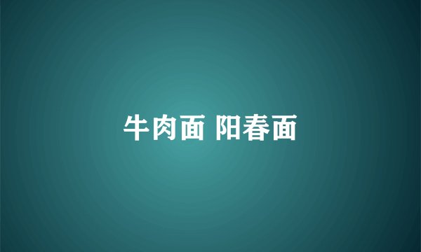 牛肉面 阳春面