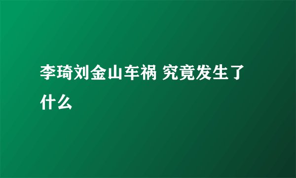 李琦刘金山车祸 究竟发生了什么