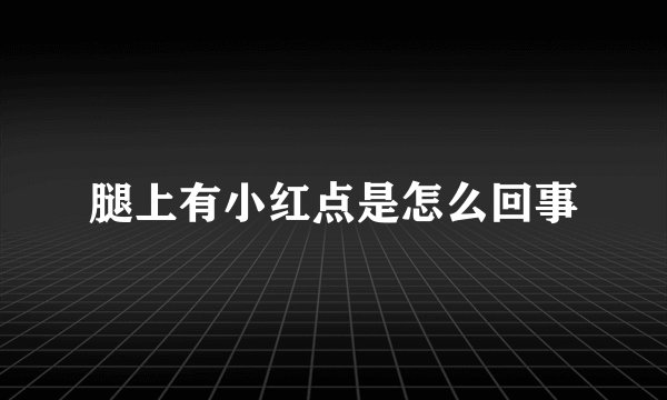 腿上有小红点是怎么回事
