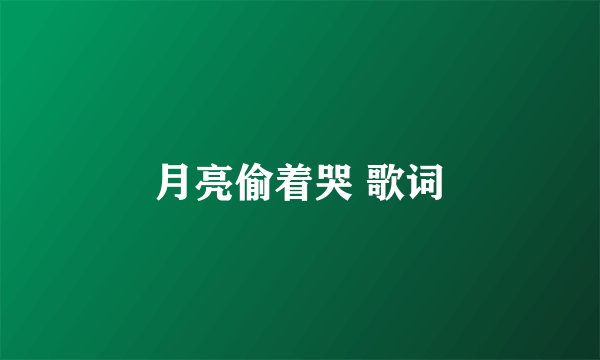 月亮偷着哭 歌词