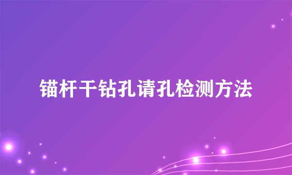 锚杆干钻孔请孔检测方法