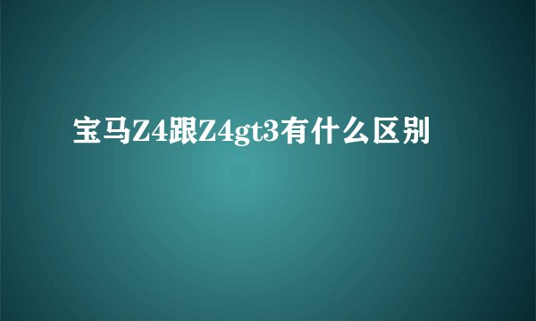 宝马Z4跟Z4gt3有什么区别