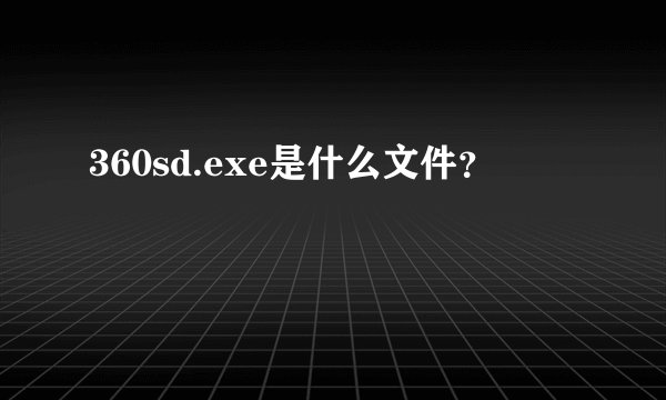 360sd.exe是什么文件?