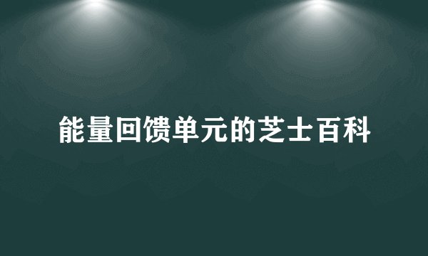 能量回馈单元的芝士百科