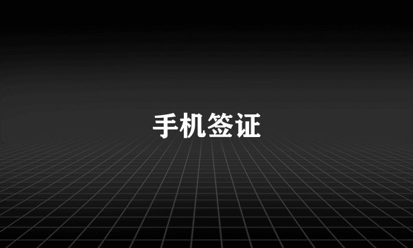 手机签证