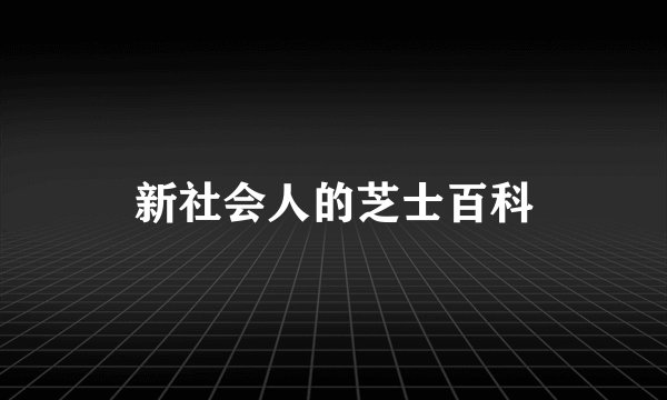 新社会人的芝士百科
