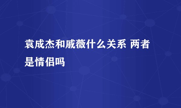 袁成杰和戚薇什么关系 两者是情侣吗