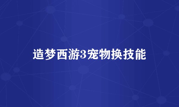造梦西游3宠物换技能