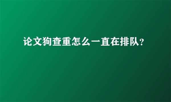 论文狗查重怎么一直在排队?