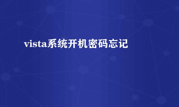 vista系统开机密码忘记