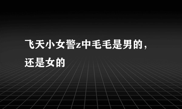飞天小女警z中毛毛是男的，还是女的