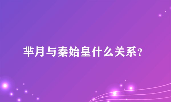 芈月与秦始皇什么关系?