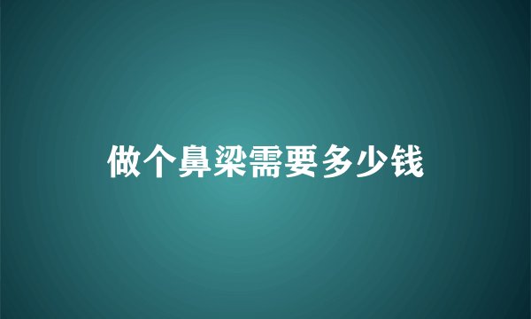 做个鼻梁需要多少钱