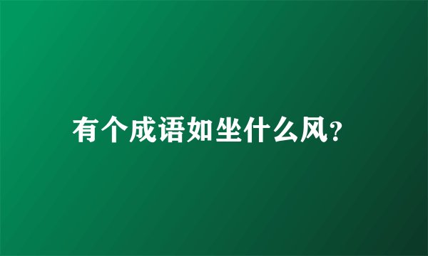有个成语如坐什么风？
