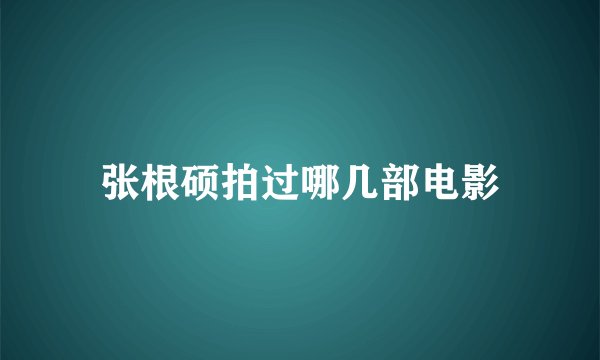 张根硕拍过哪几部电影