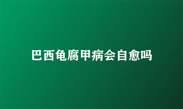 巴西龟腐甲病会自愈吗
