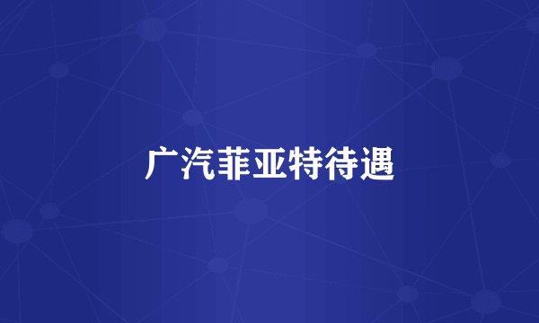 广汽菲亚特待遇