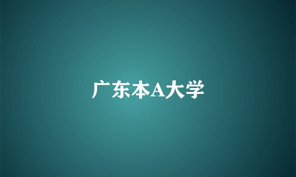 广东本A大学
